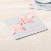 Elegante Roze Coquette Bow 22.9 cm Meisje Baby sho Kartonnen Onderzetters (Schuin)