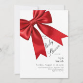 Elegante Roze Coquette Bow Baby shower Meisje Kaart (Voorkant)