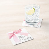 Elegante Roze Coquette Bow Baby shower Meisje Kartonnen Onderzetters (Insitu)