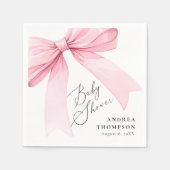 Elegante Roze Coquette Bow Baby shower Meisje Servet (Voorkant)