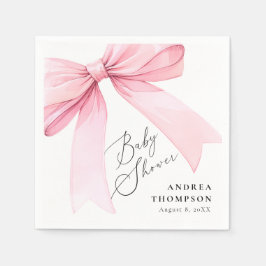 Elegante Roze Coquette Bow Baby shower Meisje Servet