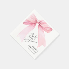 Elegante Roze Coquette Bow Baby shower Meisje Servet