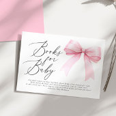 Elegante Roze Coquette Bow Boeken voor Baby Girl Informatiekaartje
