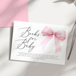 Elegante Roze Coquette Bow Boeken voor Baby Girl Informatiekaartje