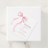 Elegante Roze Coquette Bow Girl Baby shower Bedankjes Labels (In situ)