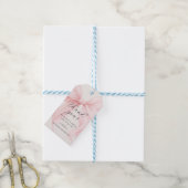 Elegante Roze Coquette Bow Girl Baby shower Cadeaulabel (Met Touw)