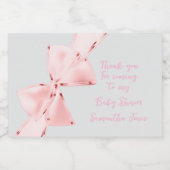 Elegante Roze Coquette Bow Girl Baby shower Mini Sparkling Wijnetiket (Enkel label)