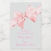 Elegante Roze Coquette Bow Girl Baby shower Mini Wijn Etiket (Enkel label)