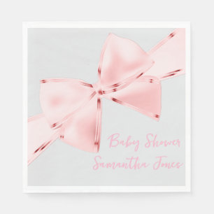 Elegante Roze Coquette Bow Girl Baby shower Servet