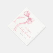 Elegante Roze Coquette Bow Girl Baby shower Welkom Servet (Hoek)