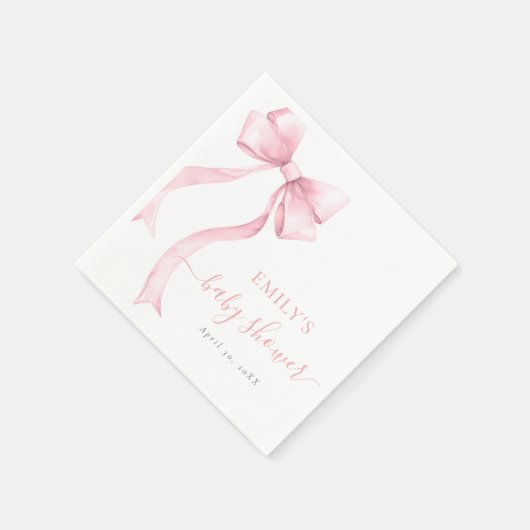 Elegante Roze Coquette Bow Girl Baby shower Welkom Servet (Hoek)