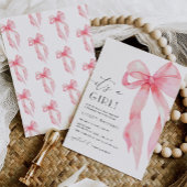 Elegante roze Coquette Bow is een meisje Baby show Kaart