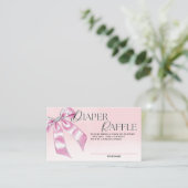 Elegante Roze Coquette Bow Luier Raffle Informatiekaartje (Staand voorkant)