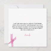 Elegante Roze Coquette Bow Sweet 16 Verjaardag Bedankkaart (Achterkant)