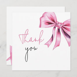 Elegante Roze Coquette Bow Sweet 16 Verjaardag Bedankkaart