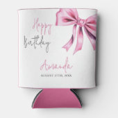 Elegante Roze Coquette Bow Sweet 16 Verjaardag Blikjeskoeler (Voorkant)