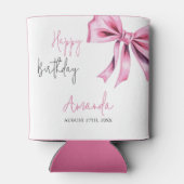 Elegante Roze Coquette Bow Sweet 16 Verjaardag Blikjeskoeler (Achterkant)