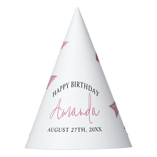 Elegante Roze Coquette Bow Sweet 16 Verjaardag Feesthoedjes (Voorkant)