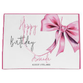 Elegante Roze Coquette Bow Sweet 16 Verjaardag Groot Cadeauzakje (Voorkant)