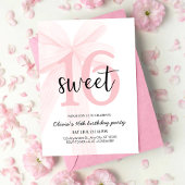 Elegante Roze Coquette Bow Sweet 16 Verjaardag Kaart