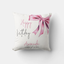 Elegante Roze Coquette Bow Sweet 16 Verjaardag Kussen