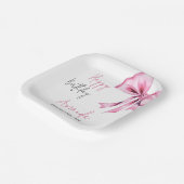 Elegante Roze Coquette Bow Sweet 16 Verjaardag Papieren Bordje (Gebogen)