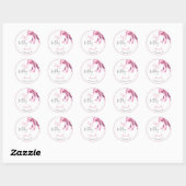 Elegante Roze Coquette Bow Sweet 16 Verjaardag Ronde Sticker (Vel)
