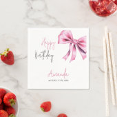 Elegante Roze Coquette Bow Sweet 16 Verjaardag Servet (Insitu)