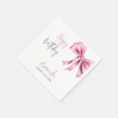Elegante Roze Coquette Bow Sweet 16 Verjaardag Servet (Hoek)
