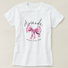 Elegante Roze Coquette Bow Sweet 16 Verjaardag T-shirt