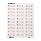 Elegante Roze Coquette Strik Bloemen Etiket (Full Sheet)