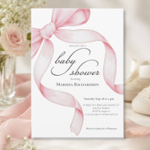 Elegante Roze Coquette Strik Meisje Baby Shower