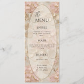 Elegante Roze Crème Bloemachtige Bruiloft Menu (Voorkant)