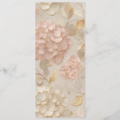 Elegante Roze Crème Bloemachtige Bruiloft Menu (Achterkant)