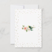 Elegante Roze Crème Kleur Bloemen Gouden Glitter B RSVP Kaartje (Achterkant)