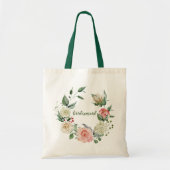 Elegante Roze Crème Roos Bruidsmeisje Scriptie Bru Tote Bag (Voorkant)
