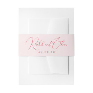 Elegante Roze Cursive Namen Uitnodigingen Wikkel