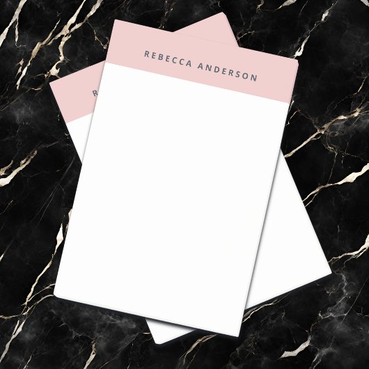 Elegante Roze & Cyaan-Blauwe Moderne Naam Post-it® Notes