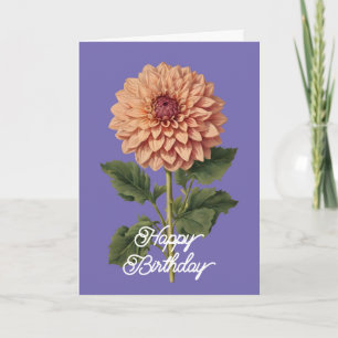 Elegante  Roze Dahlia Bloemen Verjaardag Kaart