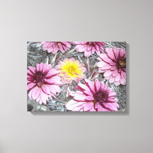 Elegante Roze Dahlias Canvas Afdruk (Voorkant)
