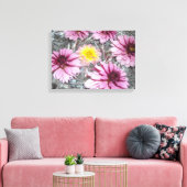 Elegante Roze Dahlias Canvas Afdruk (Insitu (Woonkamer))