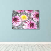 Elegante Roze Dahlias Canvas Afdruk (Insitu (Houten vloer))