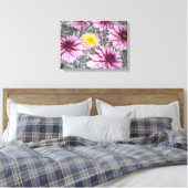 Elegante Roze Dahlias Canvas Afdruk (Insitu (Slaapkamer))