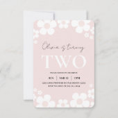 Elegante Roze Daisy Kids Verjaardag Bloemen Verjaa Kaart (Voorkant)