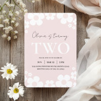 Elegante Roze Daisy Kids Verjaardag Bloemen Verjaa