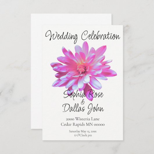 Elegante Roze Daisy roze bloemenroze bloem Kaart (Voorkant / Achterkant)