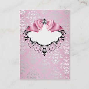 Elegante roze Damask Business Card Template Visitekaartje