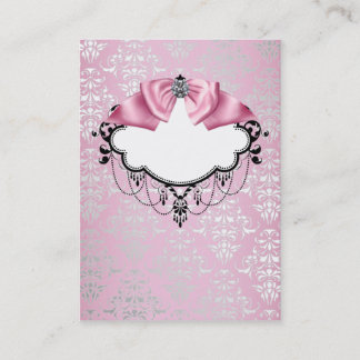 Elegante roze Damask Business Card Template Visitekaartje
