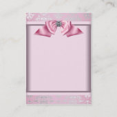 Elegante roze Damask Business Card Template Visitekaartje (Achterkant)