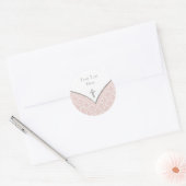 Elegante roze Damask doopStickers Ronde Sticker (Envelop)